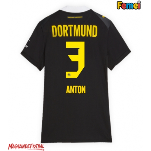 Borussia Dortmund Waldemar Anton #3 Tricou Fotbal Replică 2026-27 Femei Deplasare Borussia Dortmund Waldemar Anton #3 Tricou Fotbal Replică 2026-27 Femei Deplasare